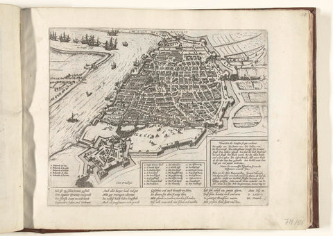 Spanish Fury: map of the city, 1576, Frans Hogenberg, 1576 - 1578 Canvas Print