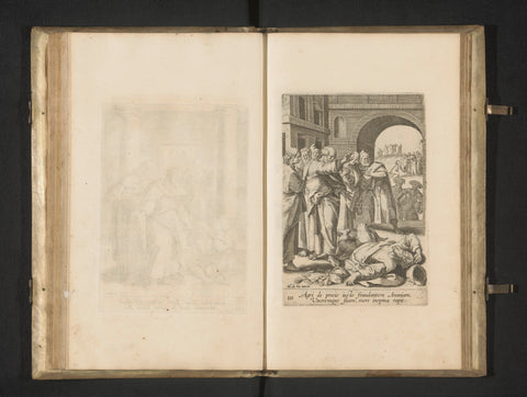 Dood van Ananias en Saffira, anonymous, 1654 Canvas Print