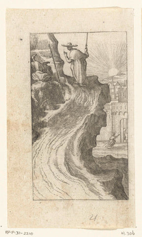 Willemynken falls from rock and Duyfken follows good road to Jerusalem, Boëtius Adamsz. Bolswert, 1590 – 1627 Canvas Print