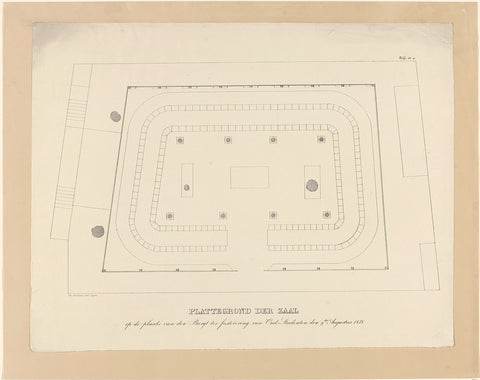 Map of the Hall on the site of den Burgt to celebrate Former Students den 9.den Augustus 1838, Salomon van der Paauw, 1838 Canvas Print