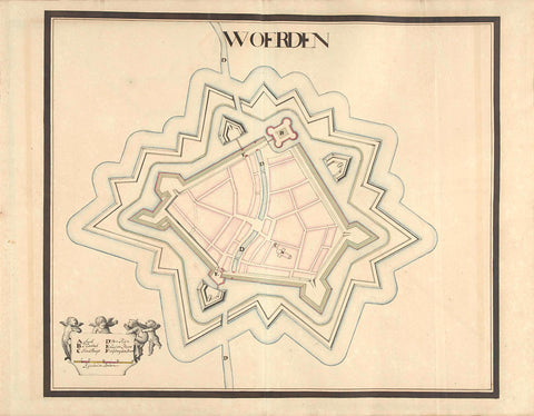 Map of Woerden, ca. 1701-1715, Samuel Du Ry de Champdoré, 1701 - 1715 Canvas Print