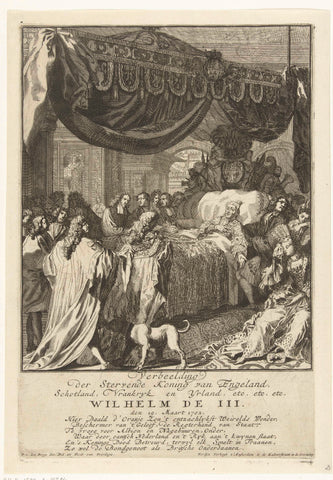 Deathbed of William III, King of England, Pieter van den Berge, 1702-1704 Canvas Print