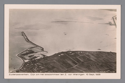 Zuiderzee works: Dike around the bosom lake Z. van Wieringen 10 Sept. 1928, Fototechnische Dienst K.L.M., 1928 Canvas Print