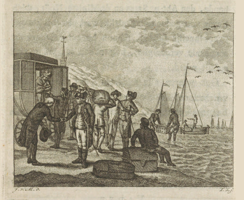 Departure of William V from Scheveningen, 1795, Theodoor Koning, 1795 - 1796 Canvas Print