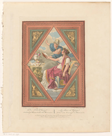 Tekenkunst toont haar werk aan Mercurius, Ludwig Gottlieb Portman, 1811 Canvas Print