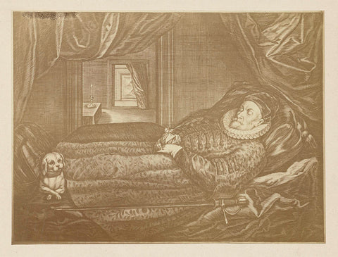 Print of William of Orange on his tombbed, 1584, anonymous, 1850 - 1899 Canvas Print