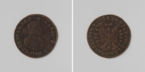 Charles II, King of Spain, calculation medal minted by order of the Council of Finance, anonymous, 1670 Canvas Print