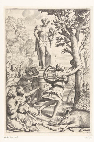 Leonilla turns into an orange tree, Cornelis Bloemaert (II), 1640 - 1646 Canvas Print