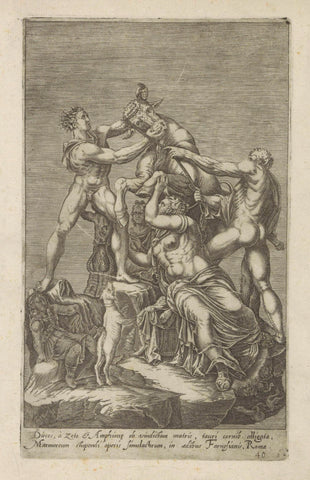 Sculpture of Dirce bound to a bull, anonymous, 1584 Canvas Print