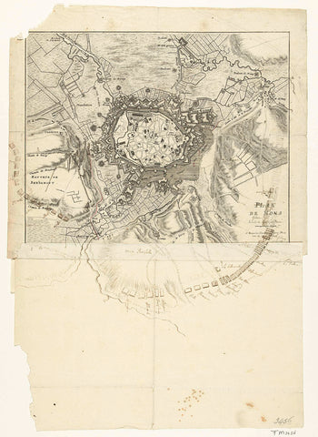 Map of Mons, 1709, Jacobus Harrewijn, 1709 Canvas Print