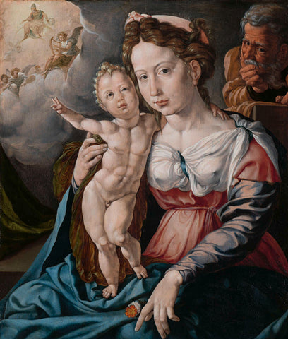 De Heilige Familie, Jan Cornelisz Vermeyen, c. 1528 - c. 1530 Canvas Print