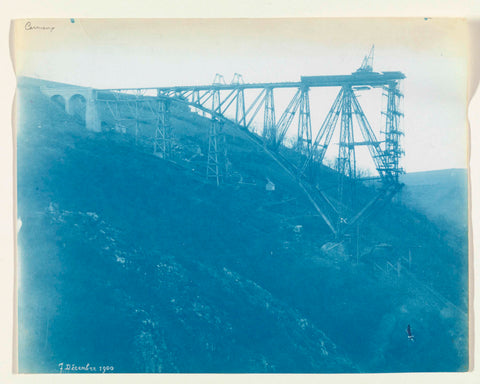 Construction of viaur viaduct in France by Societé de Construction des Battignolles, 7 December 1900, anonymous, 1900 Canvas Print