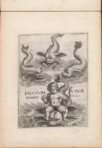 Amor on a sea monster, anonymous, 1635 - 1660 Canvas Print