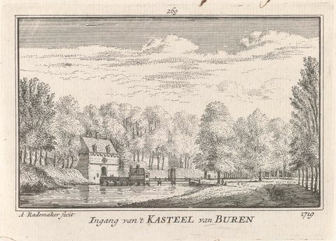 Gezicht op de voorpoort van Kasteel Buren, Abraham Rademaker, 1727 - 1733 Canvas Print