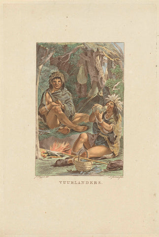 Bewoners van Vuurland, Ludwig Gottlieb Portman, 1805 Canvas Print