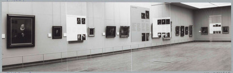 Room with paintings by Rembrandt students and five plexiglass information panels, c. 1991 - c. 1992 Canvas Print