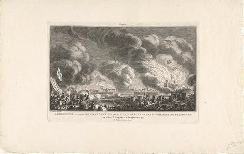 Bombardment of Bergen op Zoom, 1747, Simon Fokke, 1772 Canvas Print