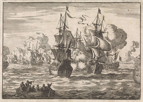 Battle of Messina, 1676, Jan Luyken, 1698 Canvas Print