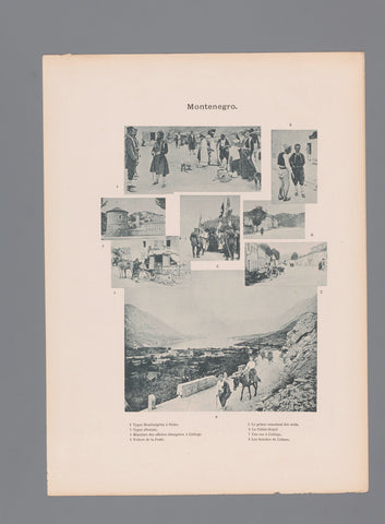 Eight faces on and scenes in Montenegro, anonymous, c. 1893 - in or before 1898 Canvas Print