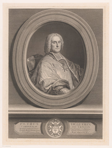 Portrait of Pierre Guérin de Tencin, Johann Georg Wille, 1725 - 1808 Canvas Print