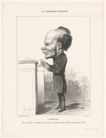 Karikatuur van Victor-Ambroise, Vicomte de Lanjuinais, Honoré Daumier, 1849 Canvas Print