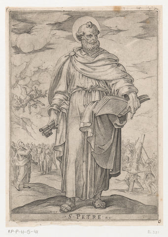 Saint Peter, Antonio Tempesta, 1565 - 1630 Canvas Print