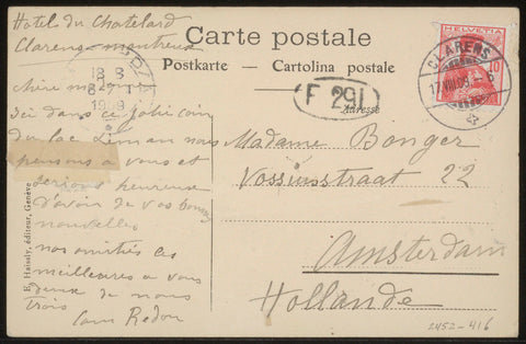 Postcard to Anne Marie Louise van der Linden, Camille Redon, 1909 Canvas Print