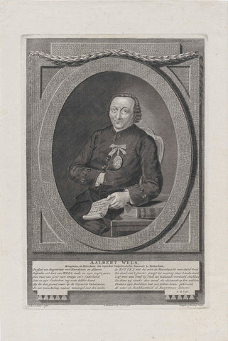 Portrait of Aalbert Wels, Franciscus Sansom, 1788 Canvas Print