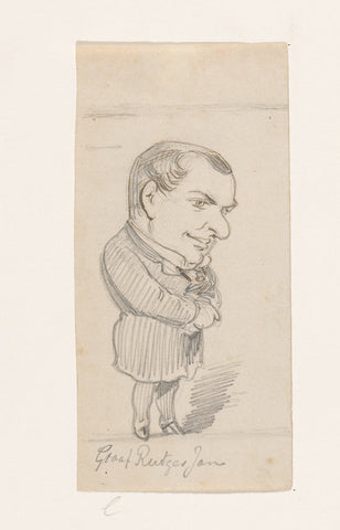 Sketch for caricature of Mr. Rutger Jan count Schimmelpenninck, Johan Michaël Schmidt Crans, 1886 Canvas Print