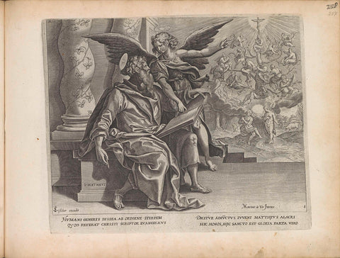 Evangelist Matthew, Johannes Wierix, 1643 Canvas Print