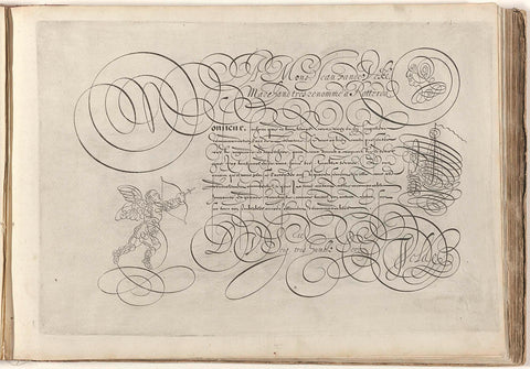 Schrijfvoorbeeld: The Mons. Jean van de Veke (...), Simon Frisius, 1608 Canvas Print