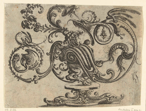 Satyr on a pedestal, Christoph Jamnitzer, 1573 - 1610 Canvas Print