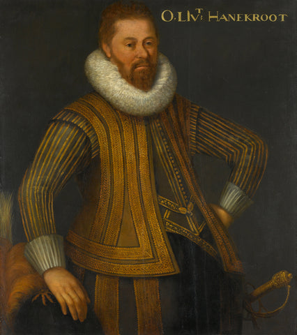 Portrait of Eberhardt Hanekrodt (Evert Hanecrot), Captain of a Company of Ernst Casimir of Nassau's Regiment, anonymous, c. 1610 - c. 1620 Canvas Print