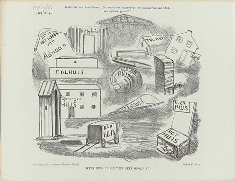 Cartoon on the motion of Groen van Prinsterer, 1863, Johan Michaël Schmidt Crans, 1863 Canvas Print