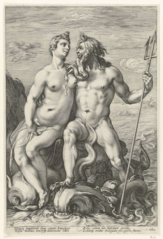 Neptune and Amphitrite, Hendrick Goltzius, 1575 - 1607 Canvas Print