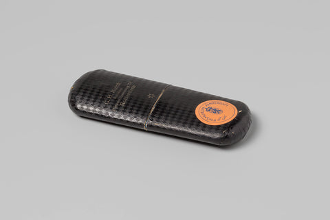 Spectacled net case, elongated with rounded corners, covered with black checkered paper, anonymous, c. 1830 - c. 1840 Canvas Print