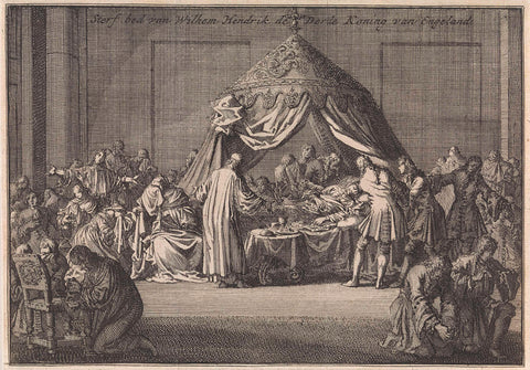 Deathbed of King William III, 1702, Jan Luyken, 1703 Canvas Print