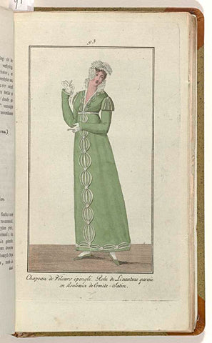 Elegantia, of tijdschrift van mode, luxe en smaak voor dames, November 1809, No. 93: Chapeau de Velours épinglé..., anonymous, 1809 Canvas Print