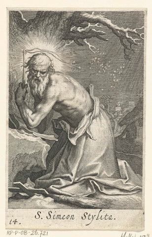 Saint Simeon Stylites the Elder as Hermit, Boëtius Adamsz. Bolswert, 1619 Canvas Print