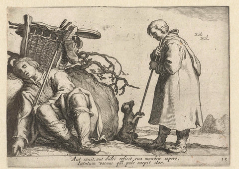 Two travellers, Cornelis Bloemaert (II), after c. 1625 Canvas Print