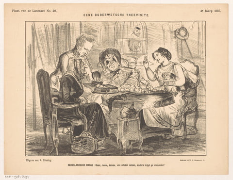 Cartoon about the constitutional revisions in 1887, Jan Holswilder, 1887 Canvas Print