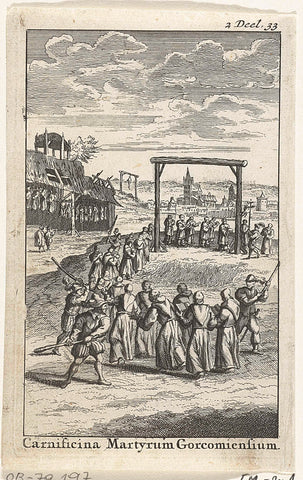 Martyrs of Gorkum on the way to the gallows, 1572, anonymous, 1698 - 1700 Canvas Print