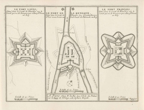 Three forts in Flanders, ca. 1693-1696, Harmanus van Loon, 1693 Canvas Print