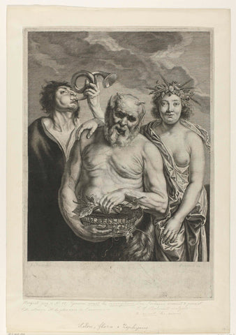 Silenus with Flora and Zephyrus, Schelte Adamsz. Bolswert, 1596 – 1659 Canvas Print