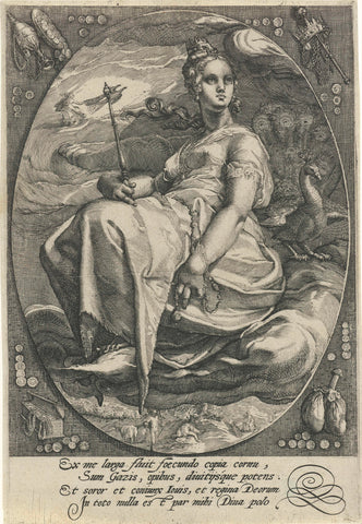 Juno, Crispijn van de Passe (I), 1574 - 1637 Canvas Print