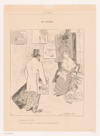 Schildersfamilie in atelier, Jean-Louis Forain, 1889 Canvas Print