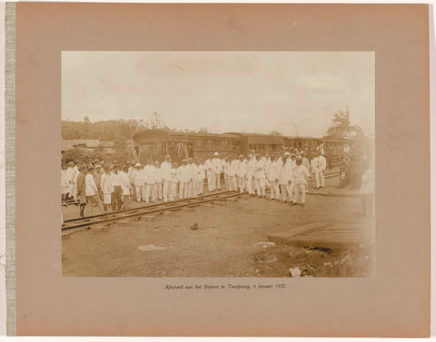 Farewell to the Station in Tandjoeng. January 8th, 1922, anonymous, 1922 Canvas Print