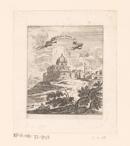 Gezicht op de Notre-Dame in Lorette, Israël Silvestre, 1631 - 1661 Canvas Print