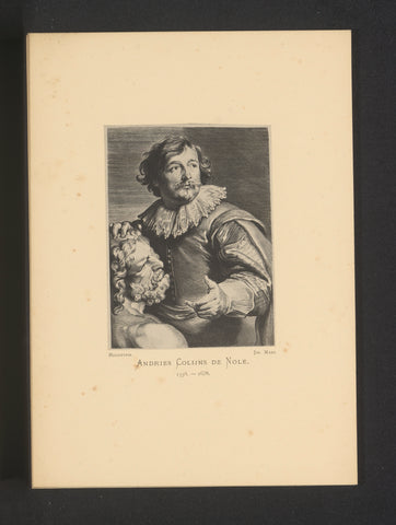 Reproduction of an engraving of a portrait of Andreas de Nole by Pieter de Jode (II), Joseph Maes, c. 1872 - in or before 1877 Canvas Print