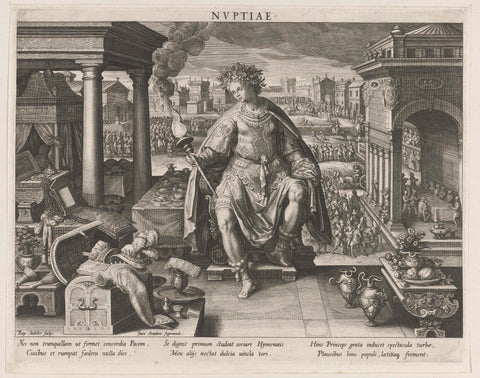 Nuptiae as personification of marriage, Raphaël Sadeler (I), 1597 Canvas Print